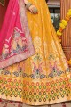 Banarasi raw silk Party Lehenga Choli in Yellow