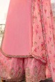 Pink,salmon Georgette Eid Palazzo Suit