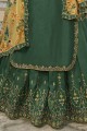 Green Georgette Eid Palazzo Suit
