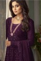 Purple Georgette Anarkali Suit