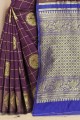 Purple Cotton Saree