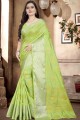 Elegant Green Banarasi raw silk Banarasi Saree