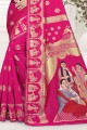 Enticing Pink Banarasi raw silk Banarasi Saree