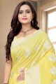 Yellow Cotton  Banarasi Saree