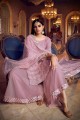 Baby pink Silk Sharara Suit