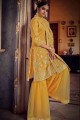 Mustard yellow Silk Sharara Suit