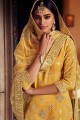 Mustard yellow Silk Sharara Suit