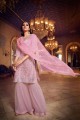 Latest Baby pink Silk Sharara Suit