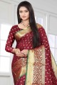 Lovely Wine Silk South Indian Saree