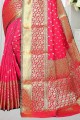Voguish Pink Silk South Indian Saree
