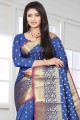 Splendid Blue Silk South Indian Saree