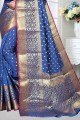 Splendid Blue Silk South Indian Saree