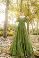 Green Cotton Gown Dress
