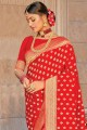 Trendy Red Silk Wedding Saree