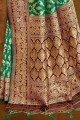 Rama raw silk  Banarasi Saree