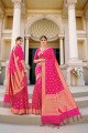 Luring Pink Banarasi raw silk Banarasi Saree