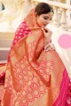 Indian Ethnic Pink Banarasi raw silk Banarasi Saree