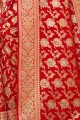 Appealing Red Banarasi raw silk Banarasi Saree