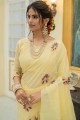 Traditional Yellow Cotton and linen Saree