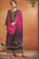 Purple Tusser art silk Palazzo Suit