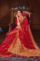 Exquisite Red Banarasi raw silk Banarasi Saree