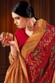Sassy Maroon Banarasi raw silk Banarasi Saree