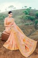 Ethinc Pink Banarasi raw silk Banarasi Saree