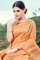 Stunning Fawn Banarasi raw silk Banarasi Saree