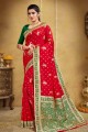 Alluring Red Silk Banarasi Saree