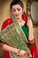 Alluring Red Silk Banarasi Saree