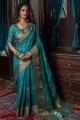 Blue Handloom silk Saree