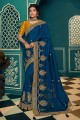 Glorious Blue Chiffon Saree