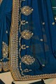 Glorious Blue Chiffon Saree