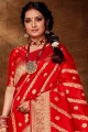 Classy Red Art silk Banarasi Saree