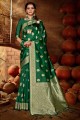 Splendid Green Banarasi raw silk Banarasi Saree