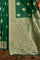 Splendid Green Banarasi raw silk Banarasi Saree