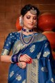 Snazzy Blue Banarasi raw silk Banarasi Saree