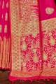 Latest Ethnic Pink Banarasi raw silk Banarasi Saree