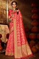 Impressive Pink Banarasi raw silk Banarasi Saree