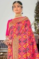 designer Pink raw silk  Banarasi Saree