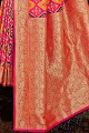 designer Pink raw silk  Banarasi Saree