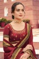 Delicate Maroon Silk Indian Saree