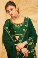 Green Chiffon Indian Saree