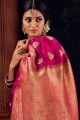 Designer Pink Art silk South Indian Saree