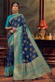 Latest Blue Art silk  South Indian Saree