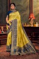 Yellow,green Art silk  South Indian Saree