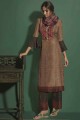 Rayon and silk Palazzo Suit in Brown