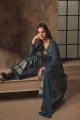 Cotton and silk Anarkali Suit in Teal