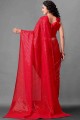 Contemporary Georgette Saree in Red
