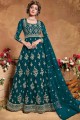 Embroidered Anarkali Suit in Aqua green